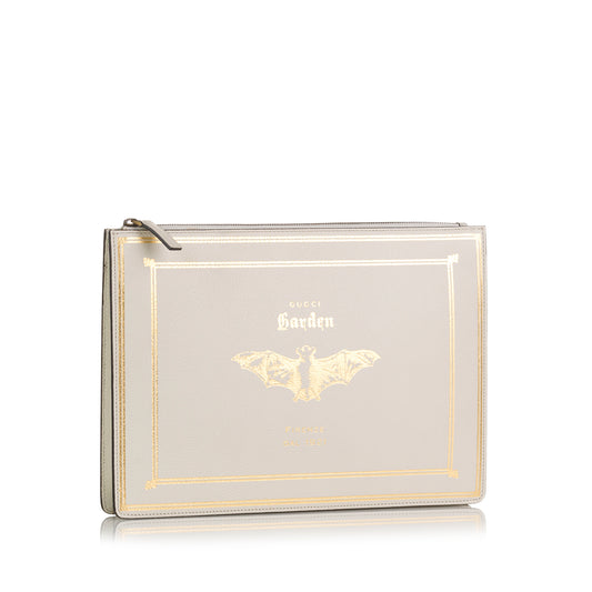 Garden Bat Leather Clutch