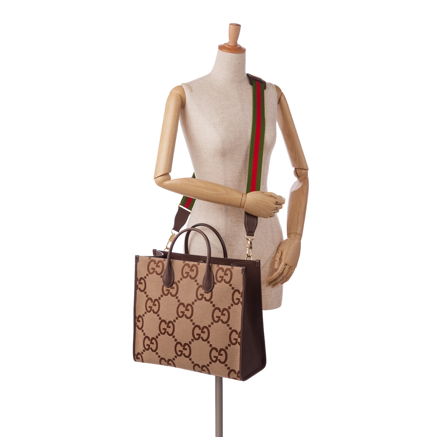 Jumbo GG Canvas Web Convertible Tote