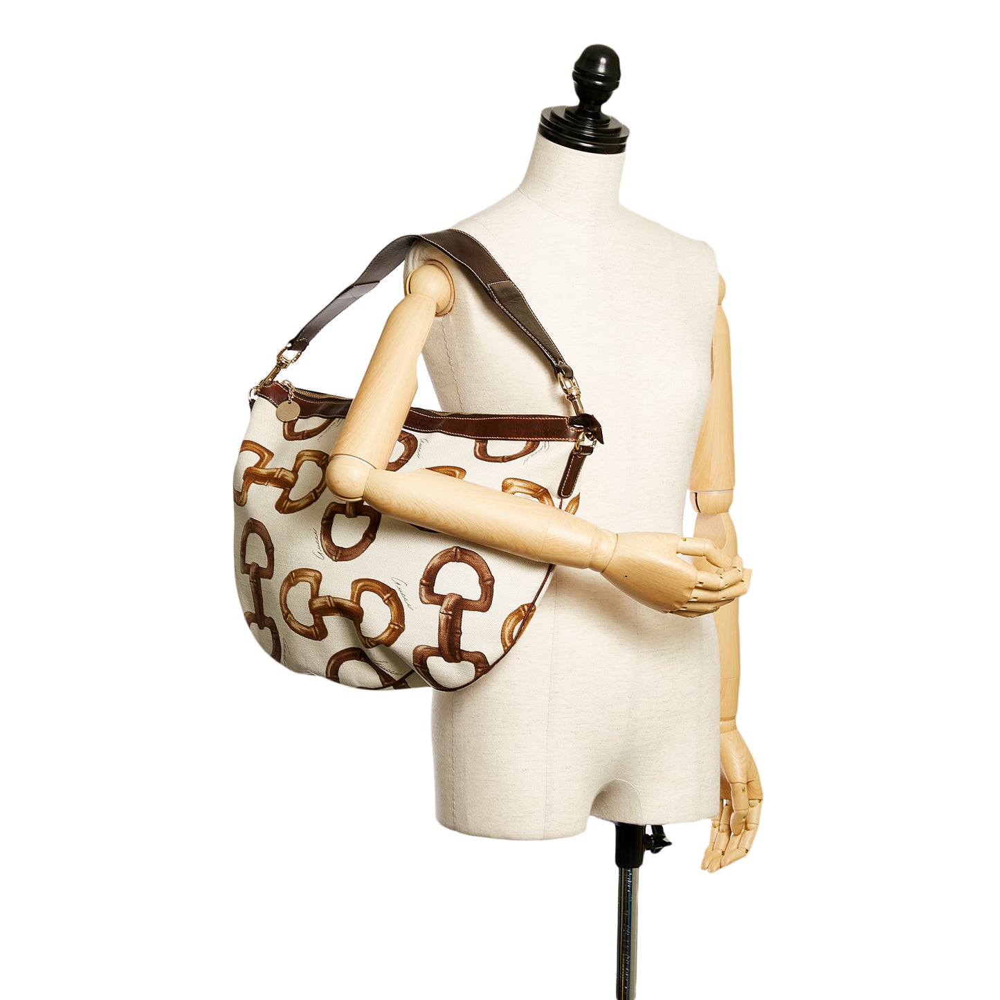 Horsebit Canvas Hobo Bag