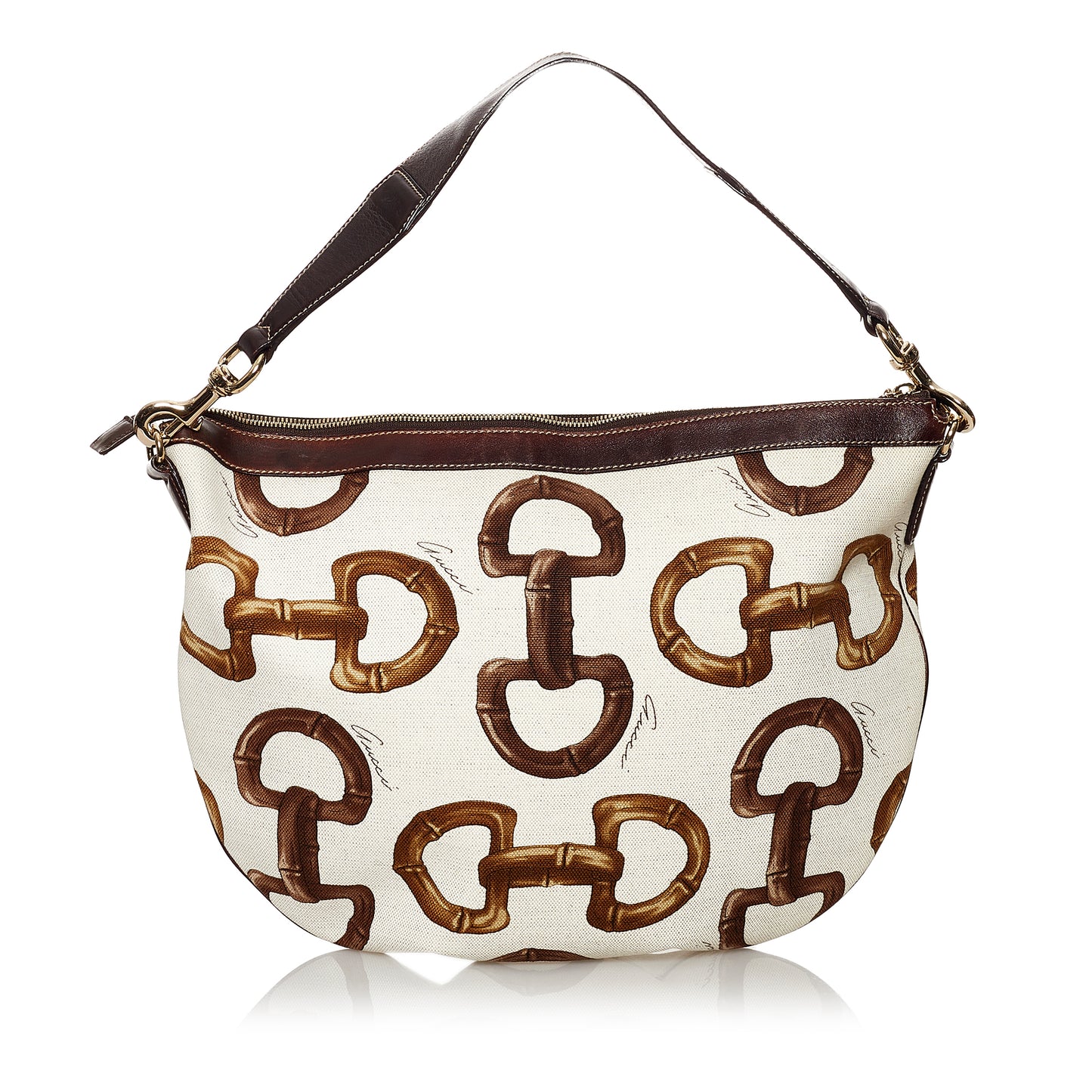 Horsebit Canvas Hobo Bag