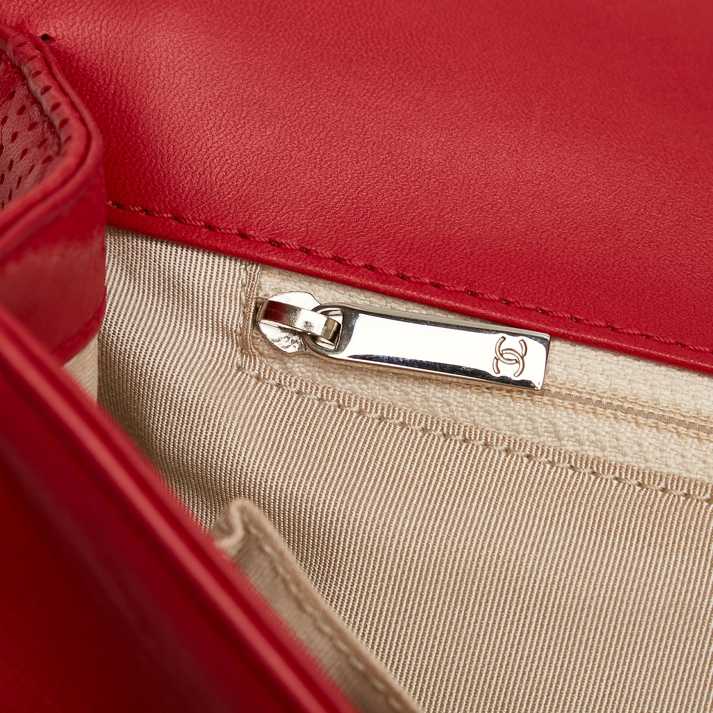 Perforated Lambskin Boy Flap