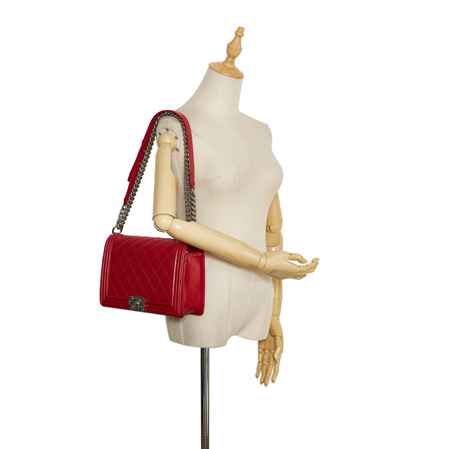 Perforated Lambskin Boy Flap