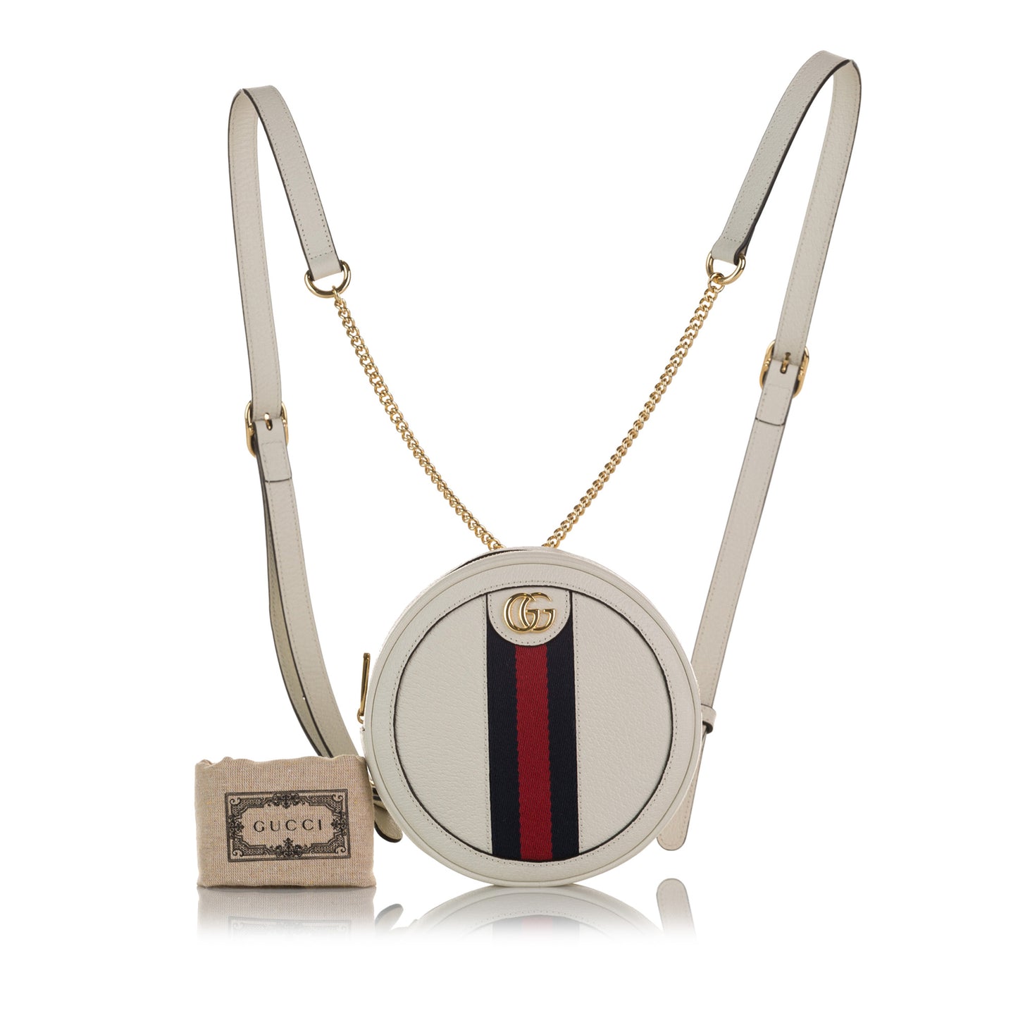 Ophidia Round Leather Backpack