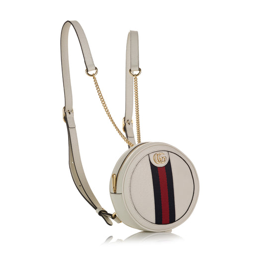 Ophidia Round Leather Backpack