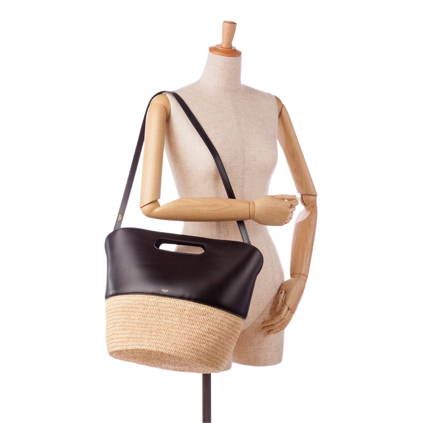 Raffia and Leather Basket Bag