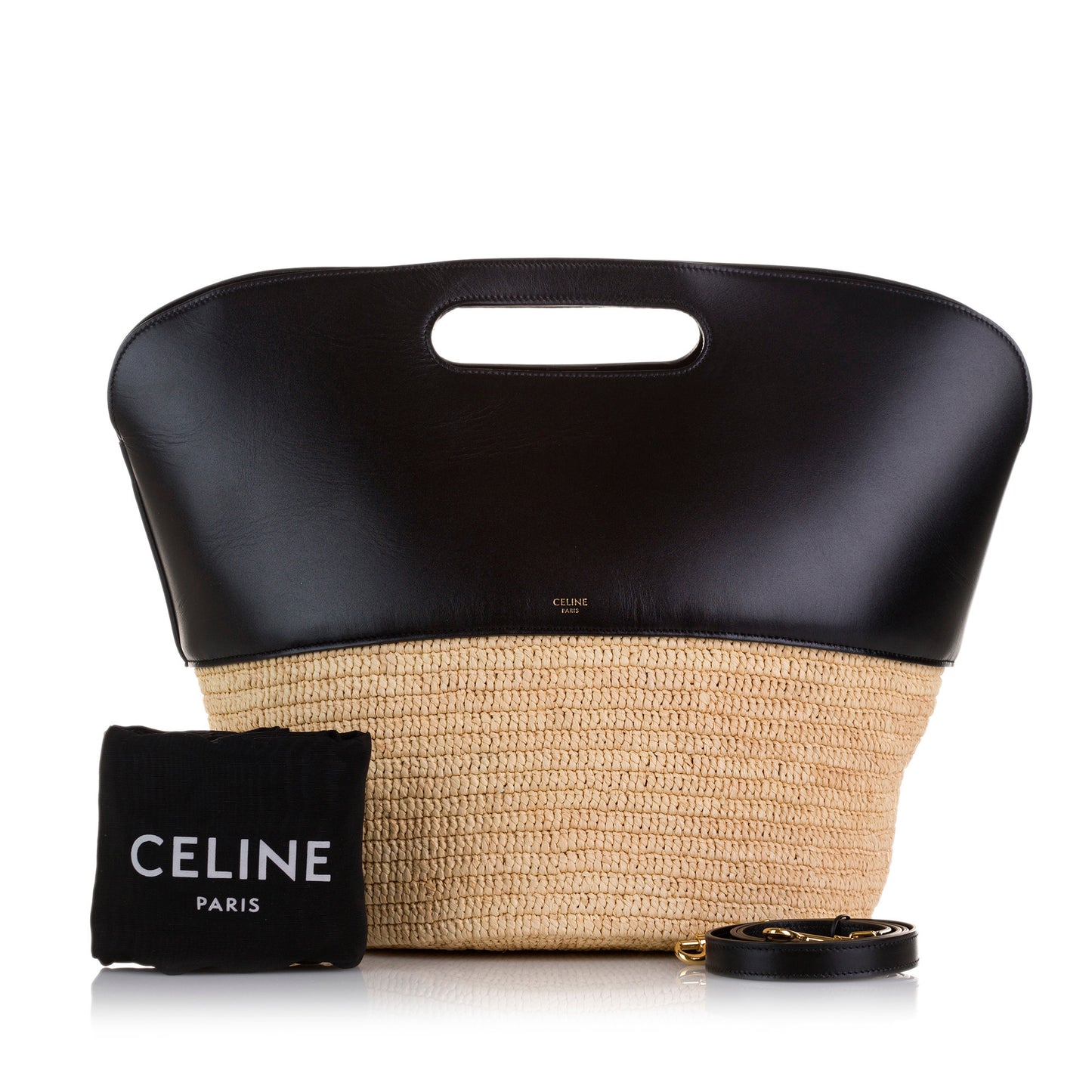Raffia and Leather Basket Bag
