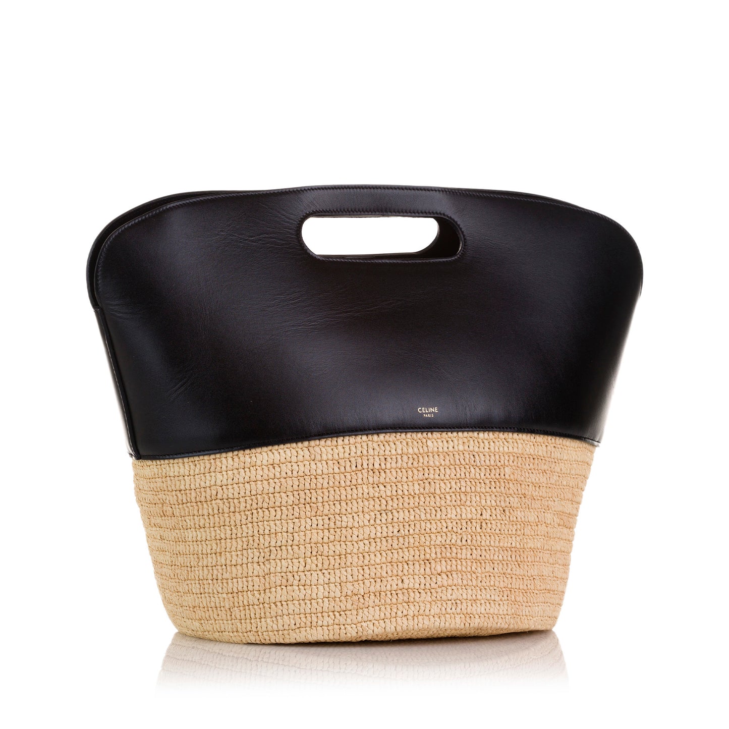 Raffia and Leather Basket Bag
