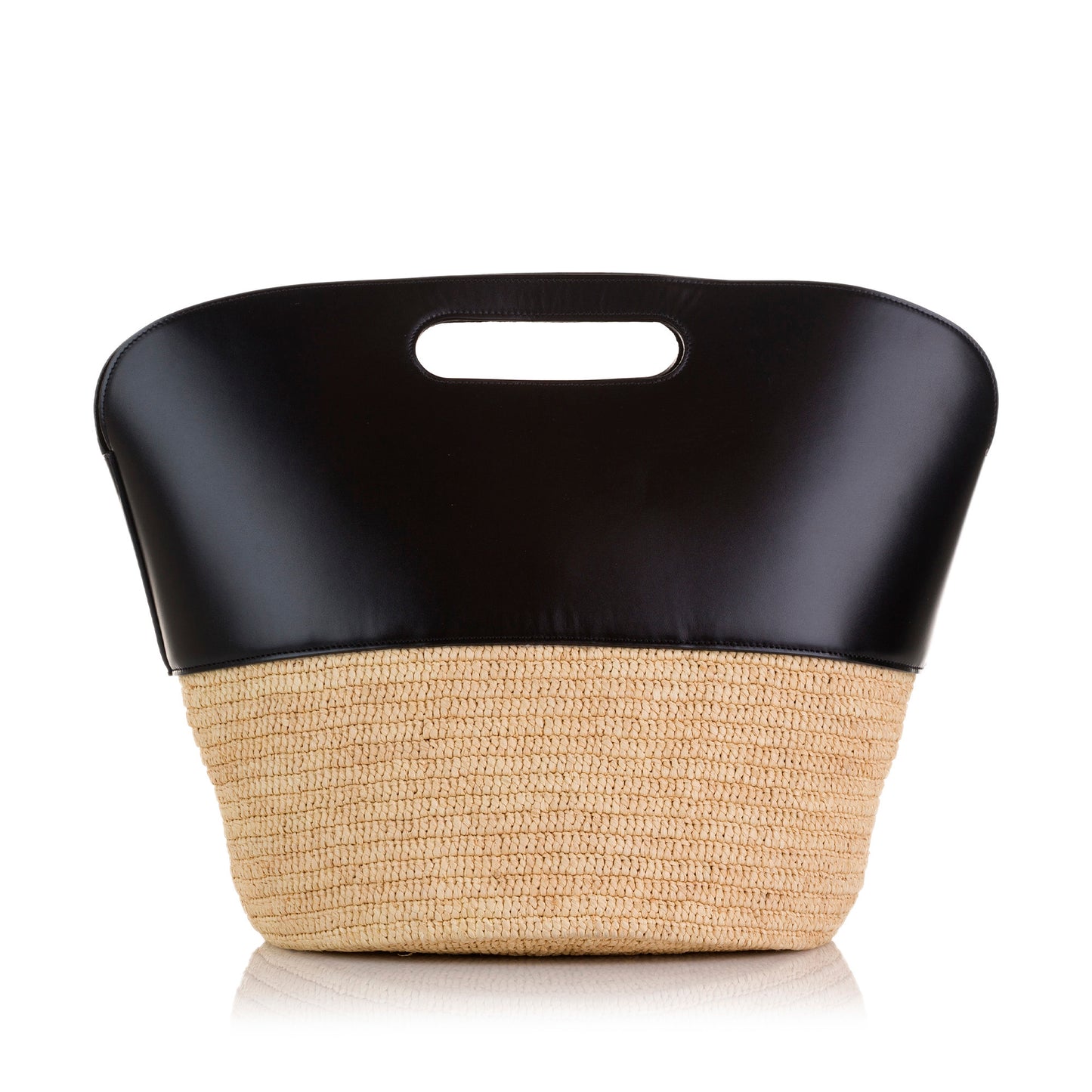 Raffia and Leather Basket Bag