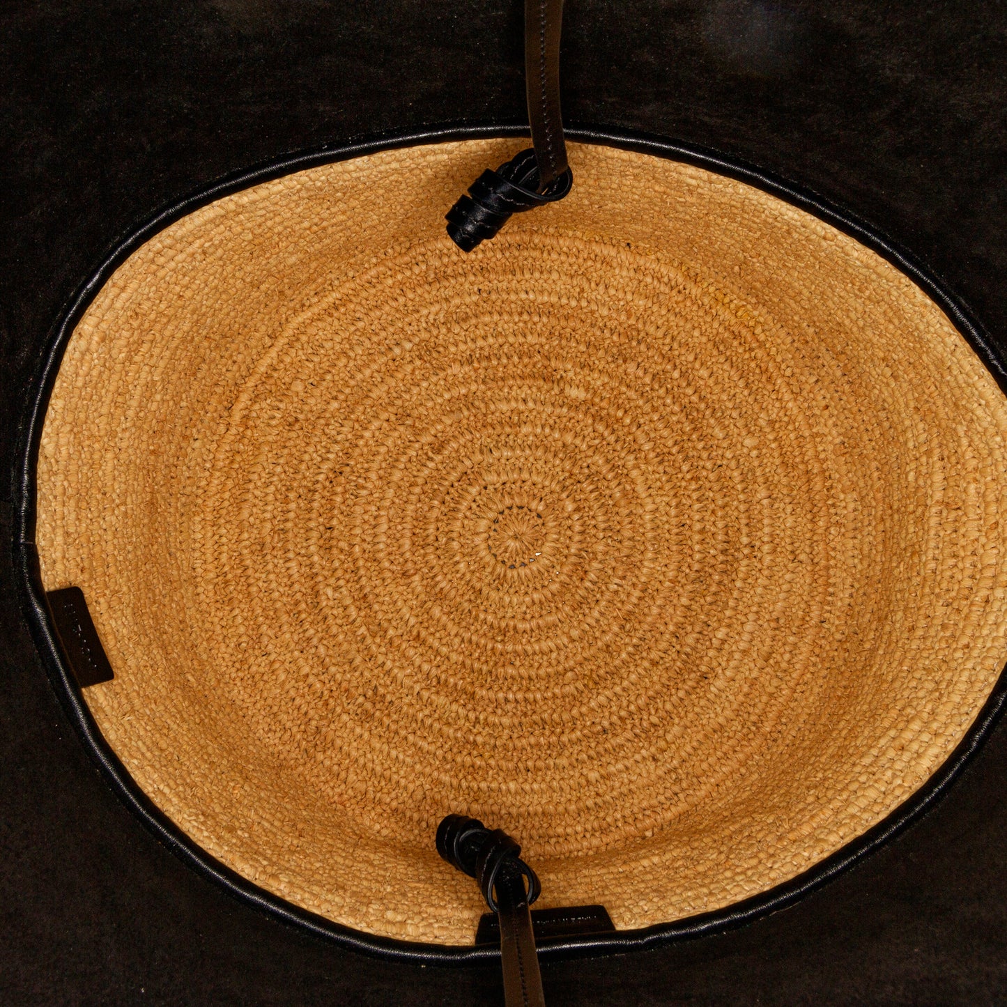 Raffia and Leather Basket Bag