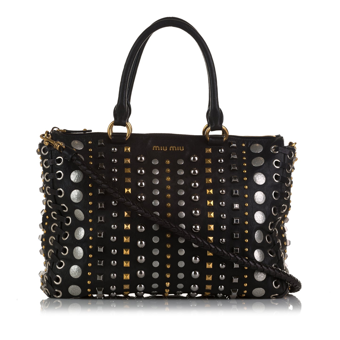 Studded Leather Satchel