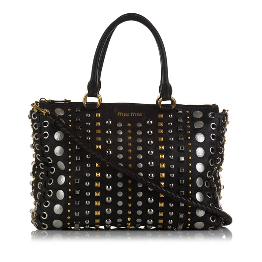 Studded Leather Satchel
