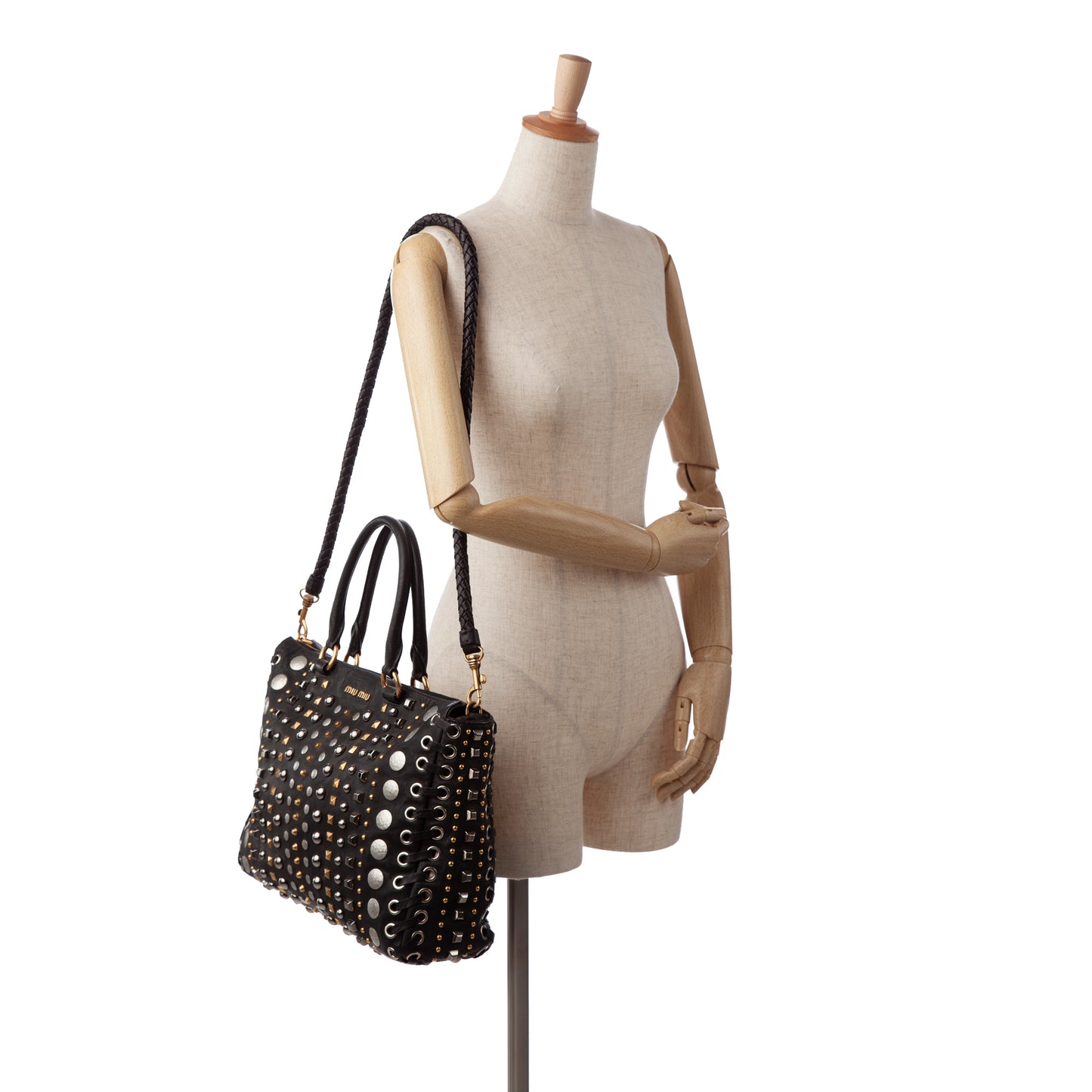 Studded Leather Satchel