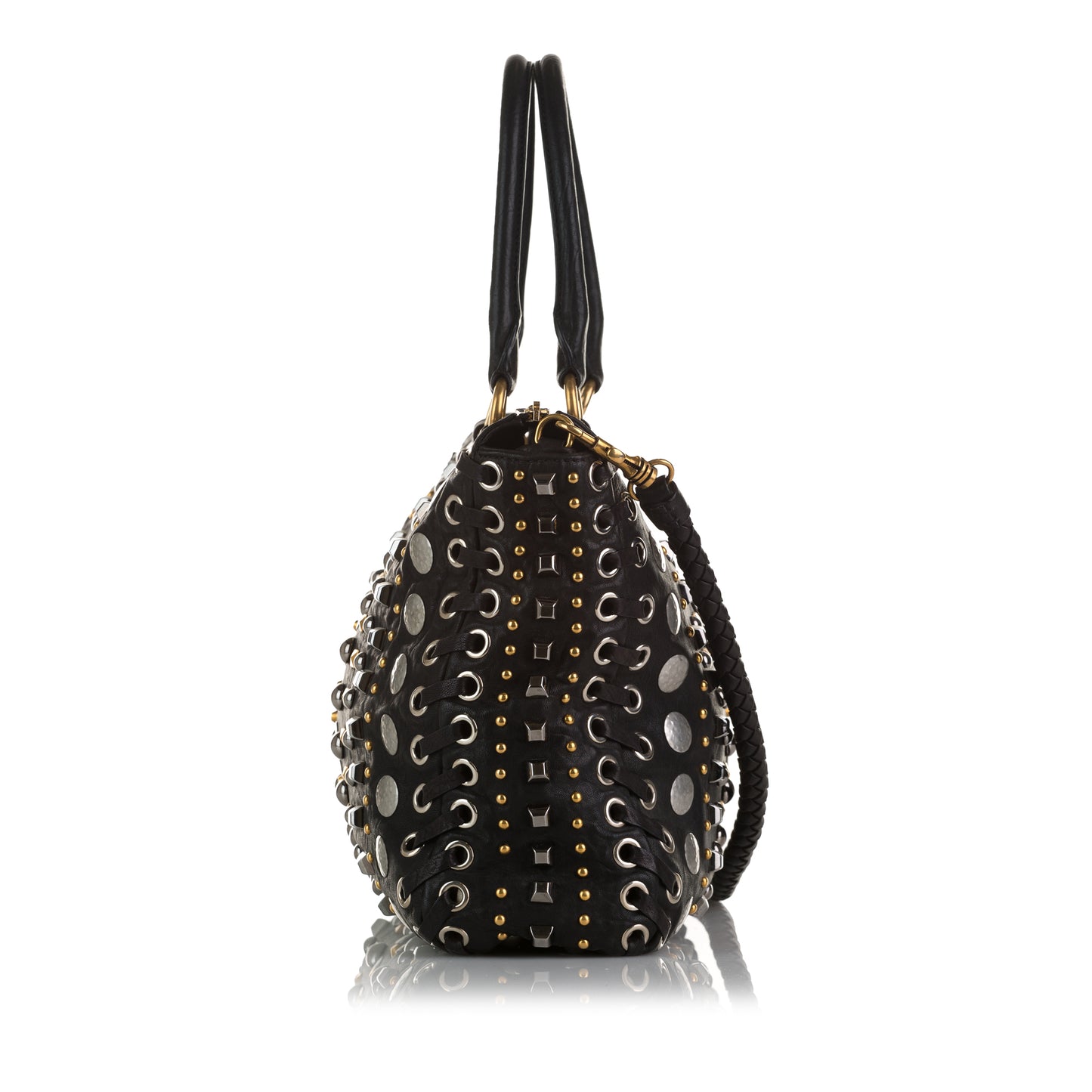 Studded Leather Satchel