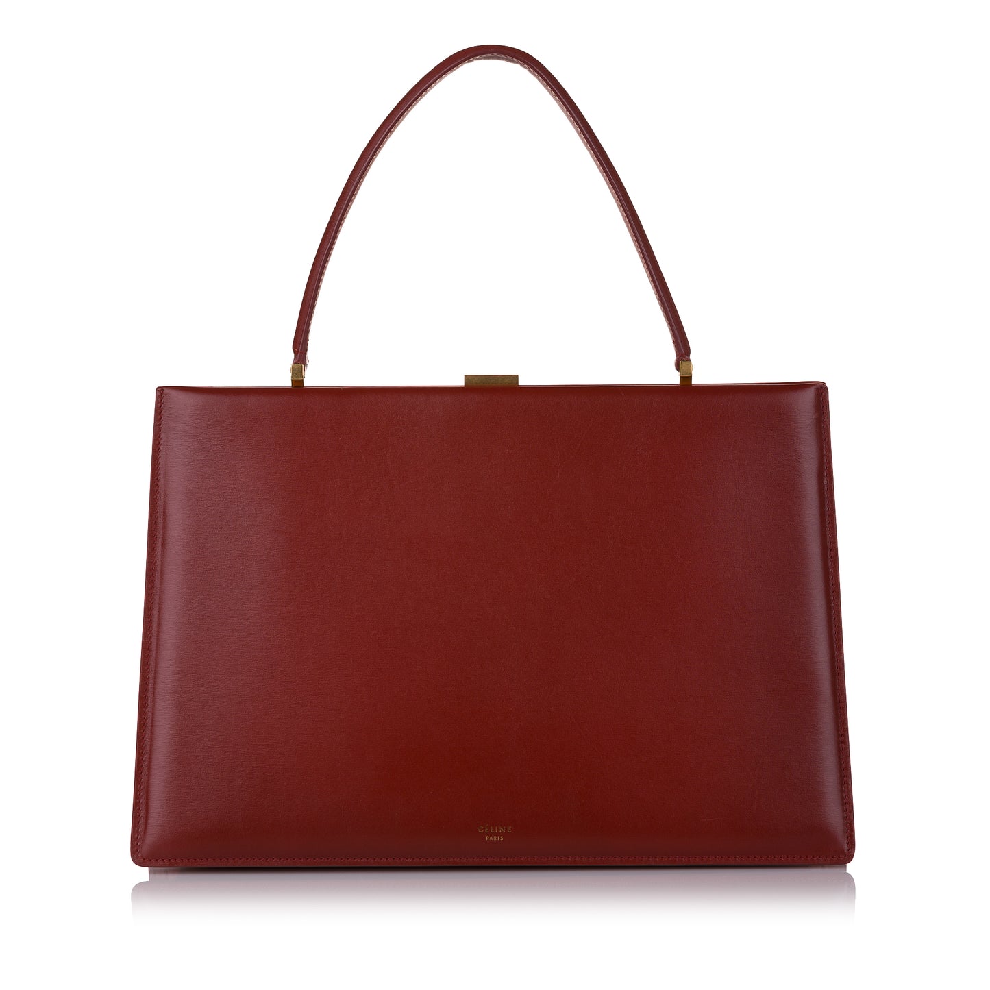 Clasp Leather Handbag