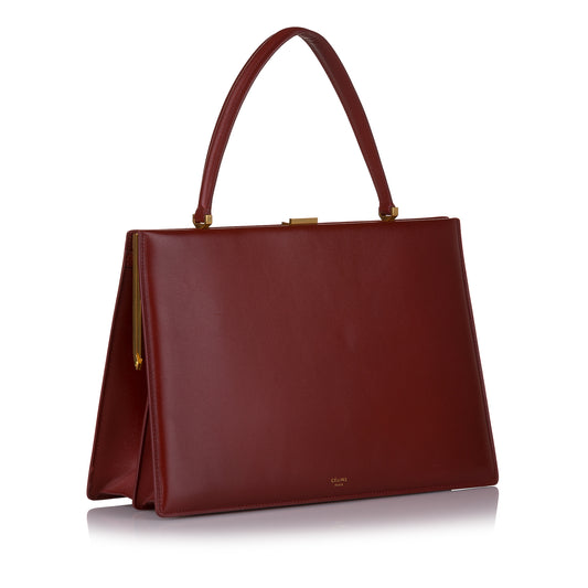 Clasp Leather Handbag