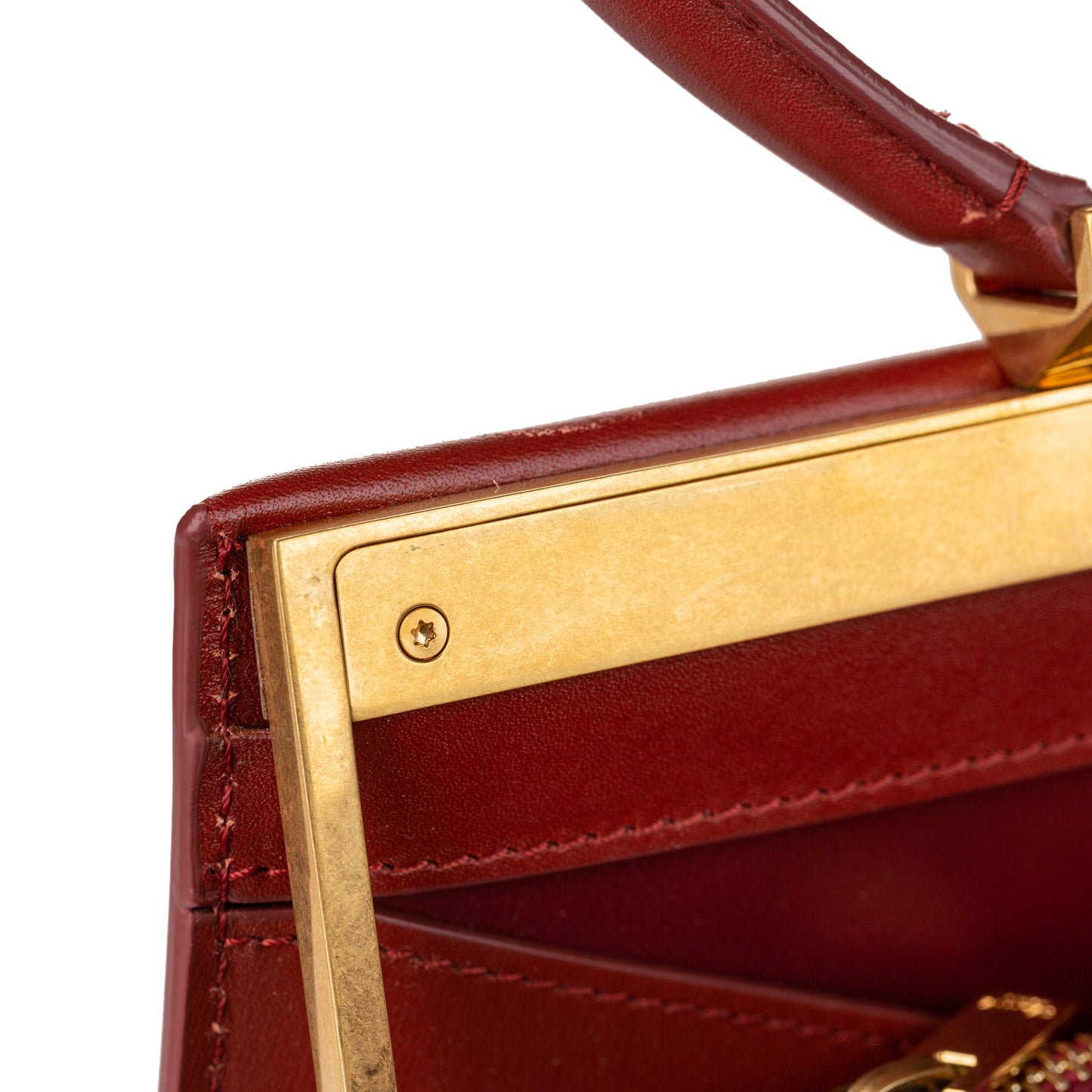 Clasp Leather Handbag