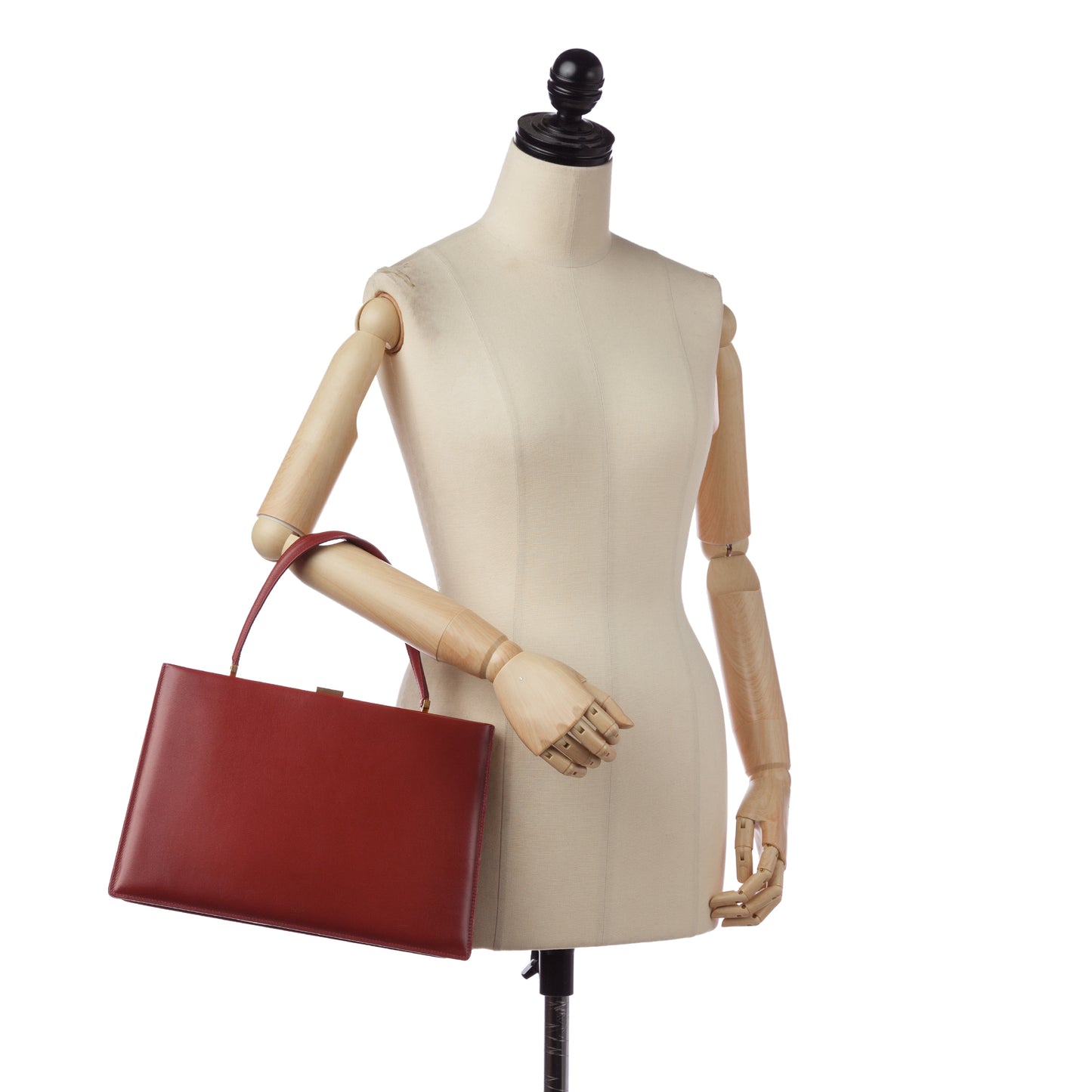 Clasp Leather Handbag