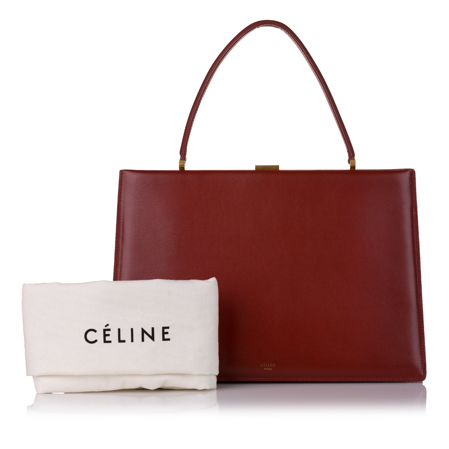 Clasp Leather Handbag