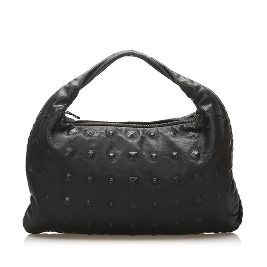 Studded Leather Hobo Bag