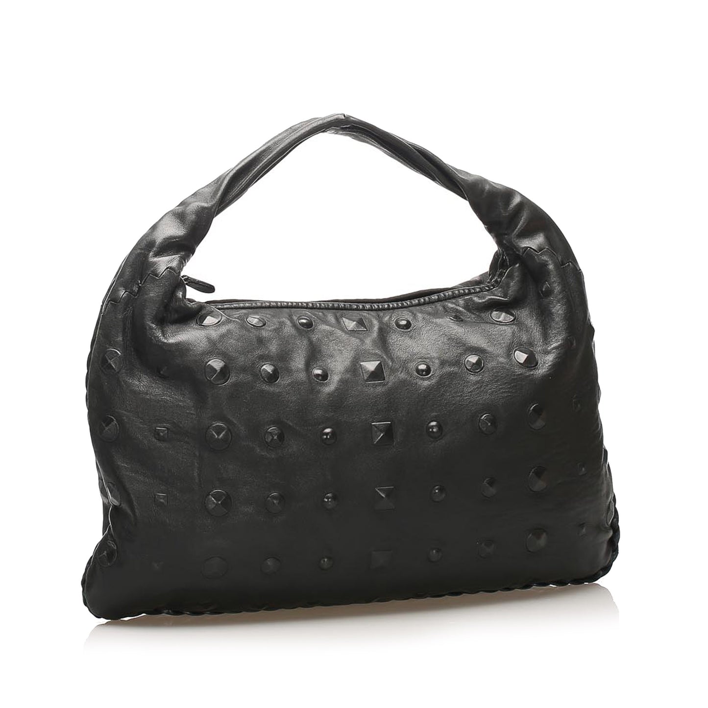 Studded Leather Hobo Bag