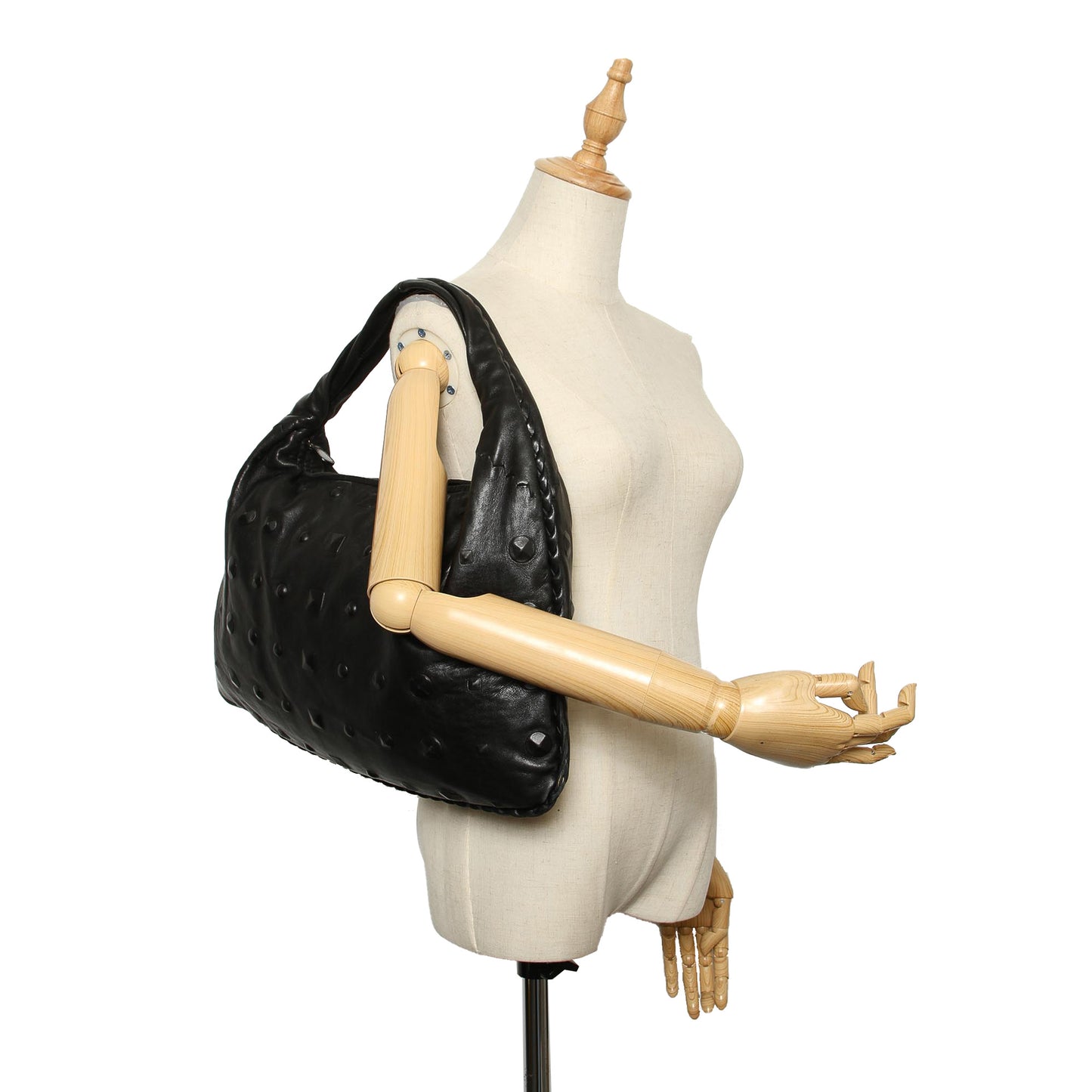 Studded Leather Hobo Bag