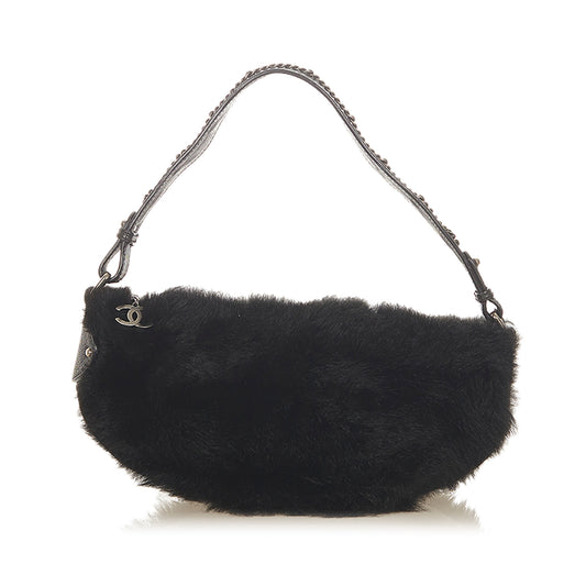CC Rabbit Fur Shoulder Bag
