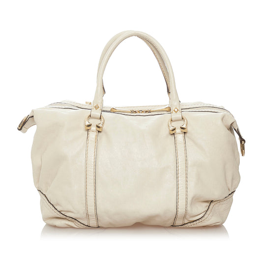 Horsebit Nail Leather Boston Bag