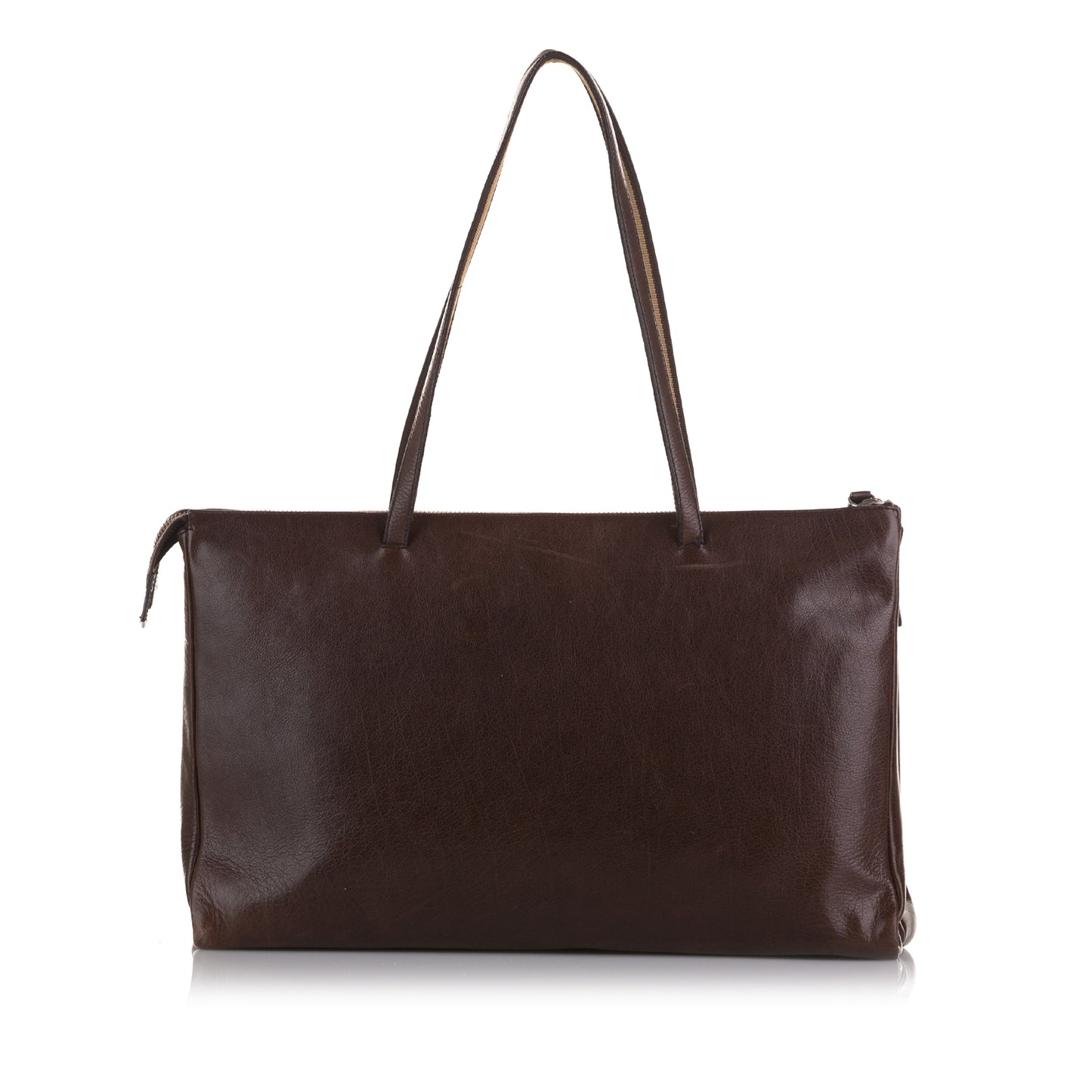 Leather Double Zip Tote Bag