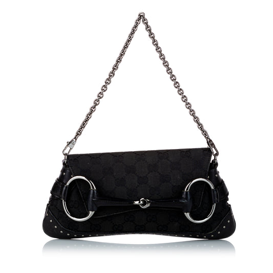 GG Canvas Horsebit Chain Baguette