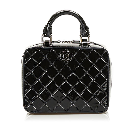 Vanity Case Patent Leather Satchel
