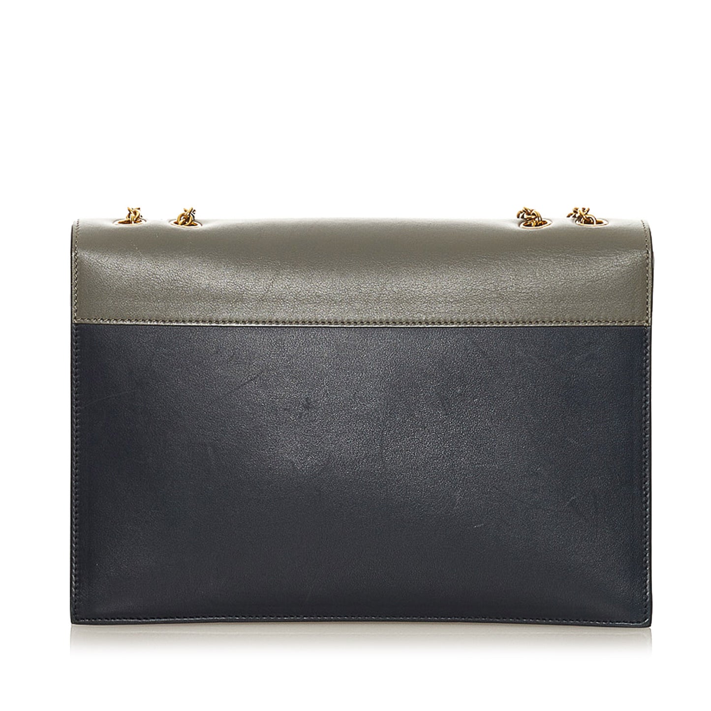 Tricolor Pocket Envelope Leather Shoulder Bag