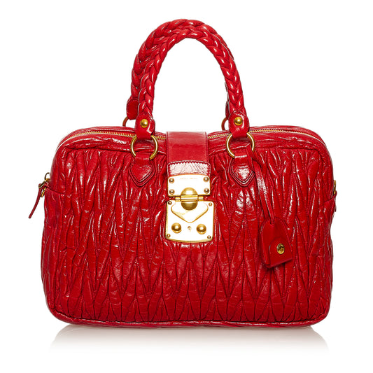 Matelasse Patent Leather Satchel