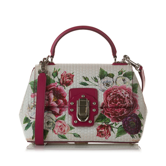 Floral Lucia Leather Satchel