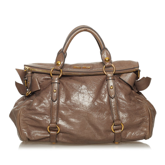 Vitello Lux Bow Satchel