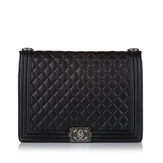 Large Boy Lambskin Leather Flap Bag