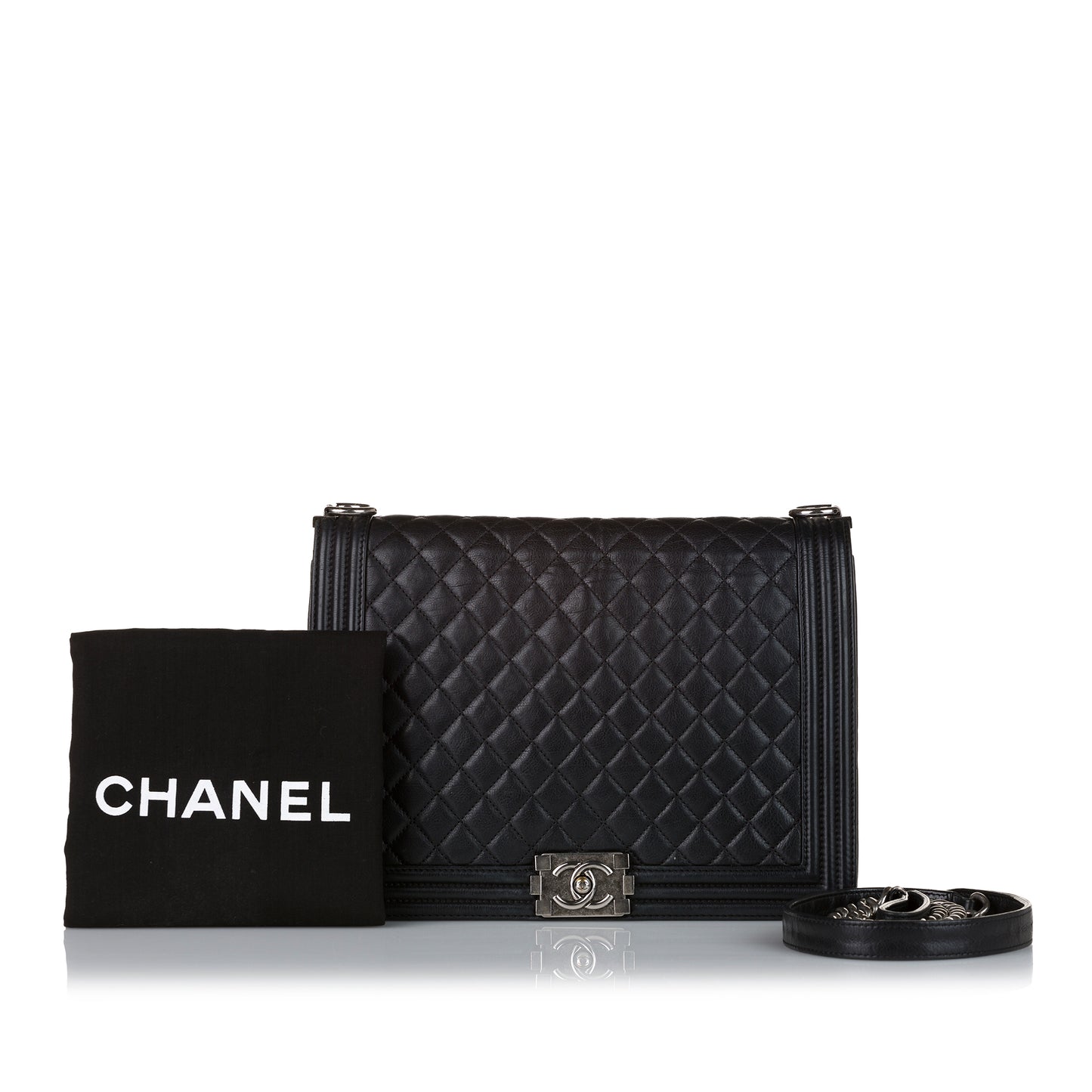 Large Boy Lambskin Leather Flap Bag