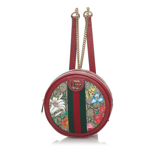 GG Supreme Flora Ophidia Round Backpack