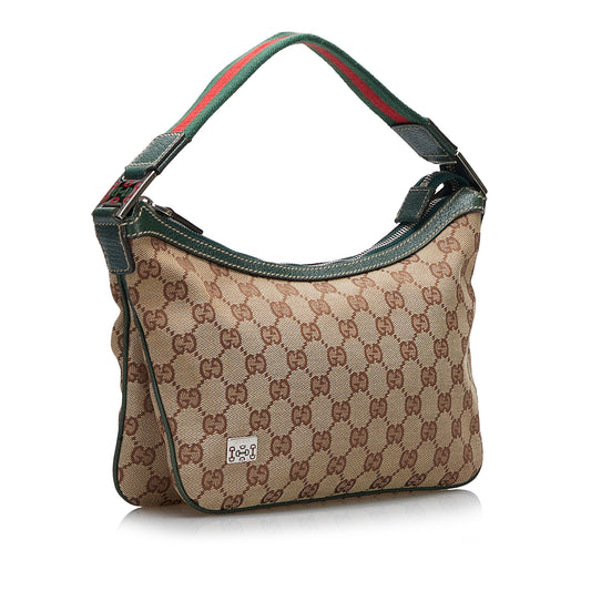 GG Canvas Web Baguette
