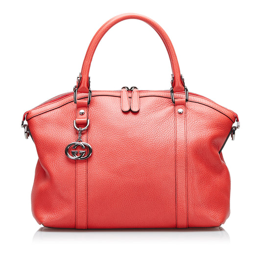GG Charm Dome Leather Handbag