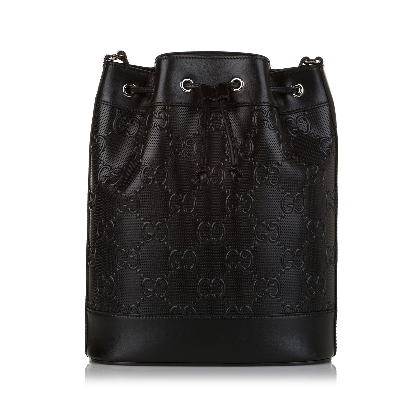 GG Embossed Leather Bucket Bag