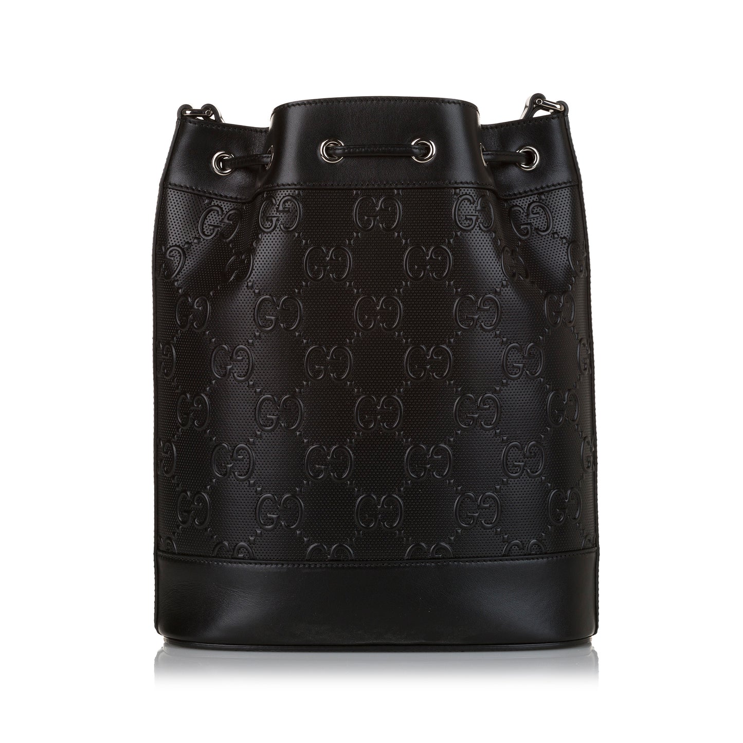 GG Embossed Leather Bucket Bag
