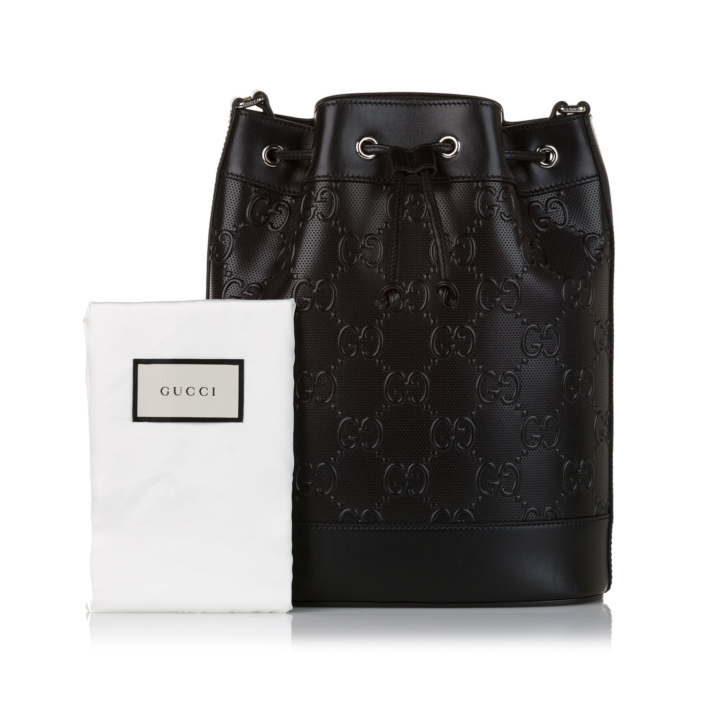 GG Embossed Leather Bucket Bag