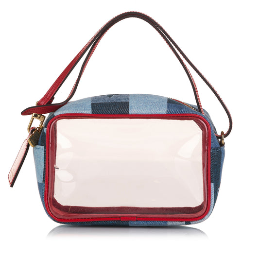 Monogram Denim Patchwork Beach Pouch