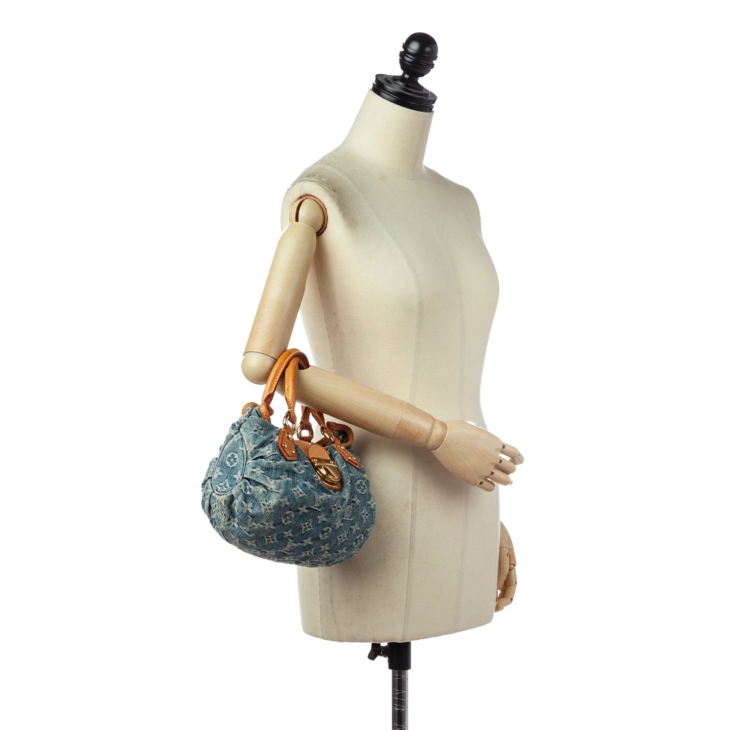 Monogram Denim Pleaty Handbag