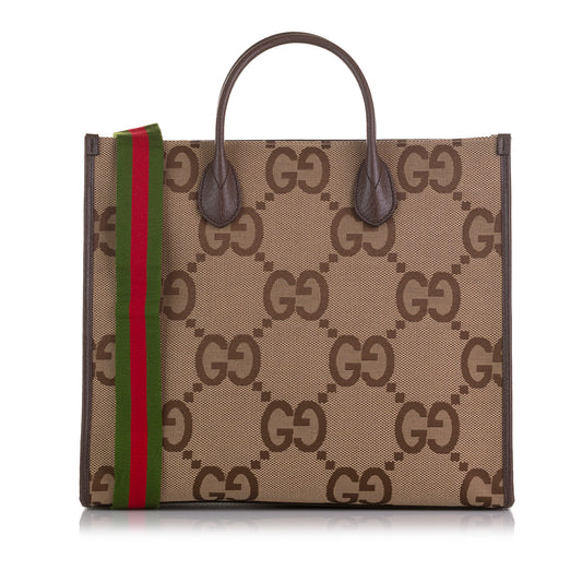 Jumbo GG Canvas Web Convertible Tote