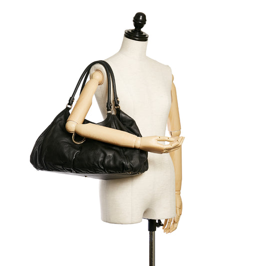 Abbey D-Ring Leather Shoulder Bag